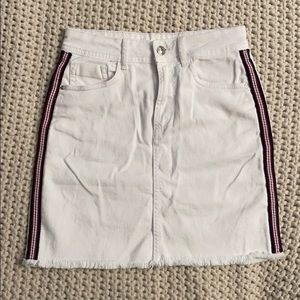 Zara White Denim Skirt
